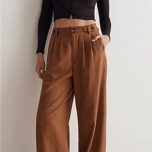 Madewell Harlow Wide-Leg Pant in Acorn color, size 8.